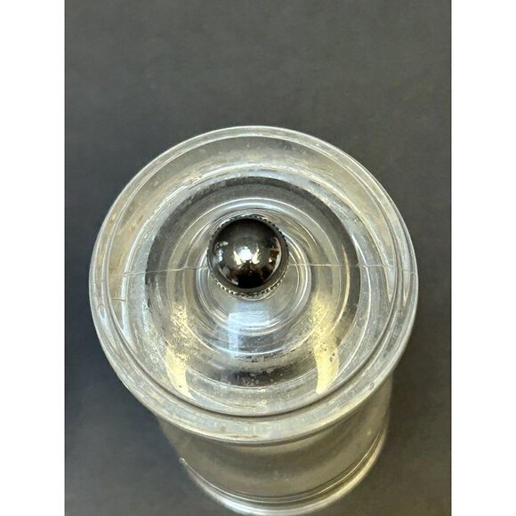 Mr Dudley Lucite Acrylic Salt and Pepper Mill Grinder Shaker Clear Mid Century - Picture 6 of 9